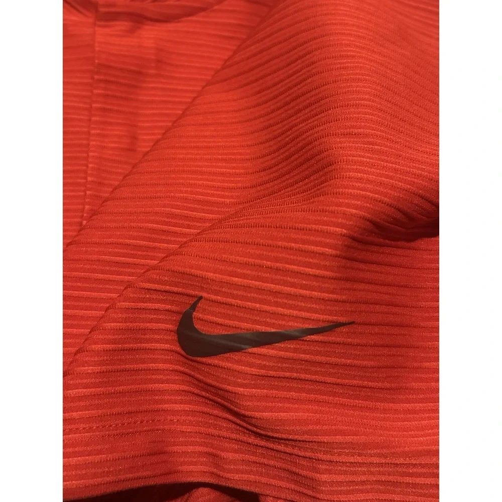 Nike Polo Shirt Mens L Red Tiger Woods Dri-FIT Golf Blade Collar CT3795-687
